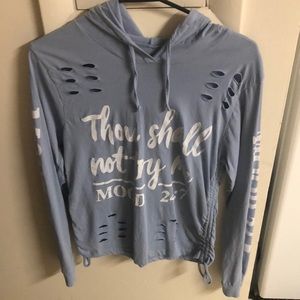 Large Long Sleeve Tee/ Light Blue/